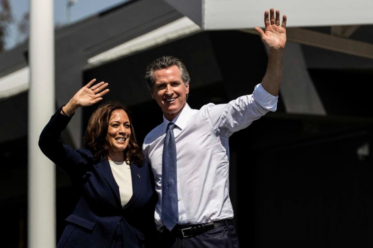 El gobernador Gavin Newsom respaldó la postulación de Kamala Harris