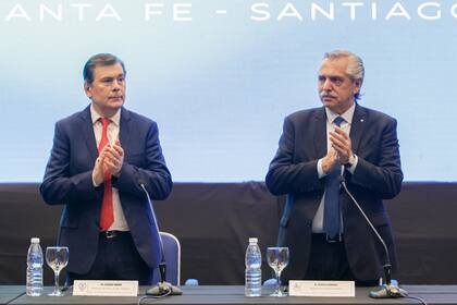 El gobernador Gerardo Zamora y Alberto Fernández, duros contra la Corte, la semana pasada en Santiago del Estero