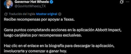 El gobernador Greg Abbott promocionó su aplicación para incentivar al voto en Texas