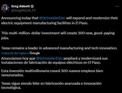 El gobernador Greg Abbott reveló el importante hito para Texas