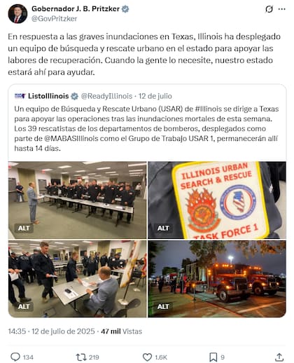 El gobernador implementó la medida luego de ordenarle a la Agencia de Manejo de Emergencias de Illinois y a la Oficina de Seguridad Nacional que activaran el Pacto de Asistencia para el Manejo de Emergencias, según consignó Fox 32 Chicago