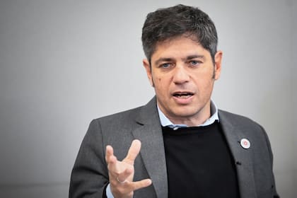 El gobernador Kicillof en un pasaje de su presentación en The New School