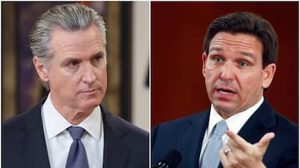 El gobernador Ron DeSantis criticó un proyecto de Gavin Newsom en California