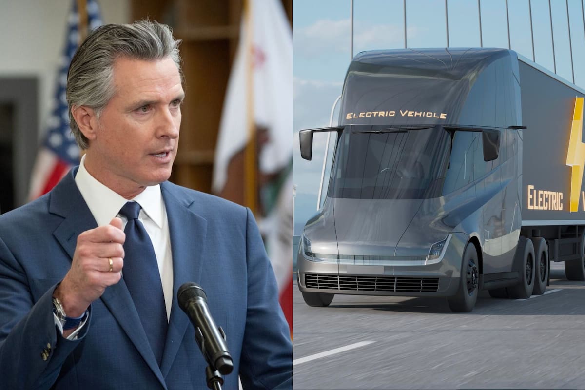 El gobierno de Gavin Newsom anunció incentivos para comprar camiones eléctricos en California