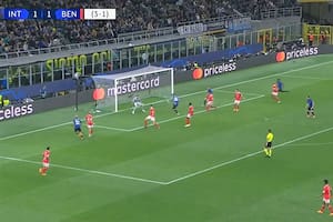 El gol de Lautaro Martínez ante Benfica, por la Champions League