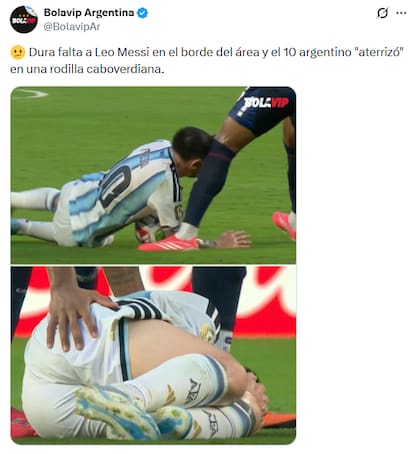 El golpe de Messi que terminó en un moretón para el capitán