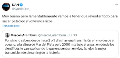 El "Gordo Dan" se refirió al streaming del Conicet (X: @GordoDan_)