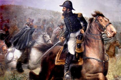 "El Gral. Güemes y sus Gauchos", óleo sobre tela de D. Bourrelly (Francia 1922), se encuentra en el Museo Histórico del Norte