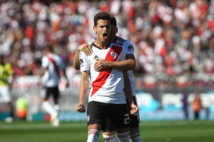El grito de Ferreyra: marcó su primer gol en River.