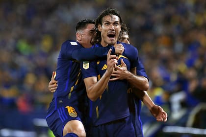El grito de furia de Edinson Cavani; el uruguayo le dio el gol del triunfo y la clasificación a Boca
