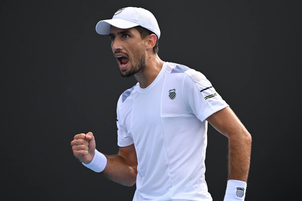 El grito de Pedro Cachín, que le ganó a Frances Tiafoe y avanzó a la tercera ronda del Masters 1000 de Madrid