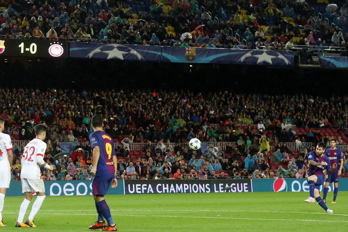 El grito número 100 de Messi en competiciones europeas