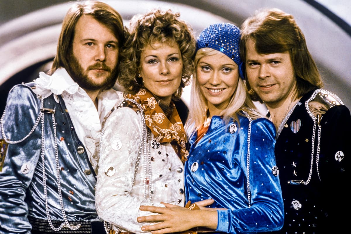 El grupo ABBA en 1974 cuando ganaron la competencia Eurovisión con su canción Waterloo