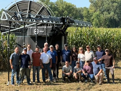 El grupo de productores que participó de la gira por el cinturón maicero