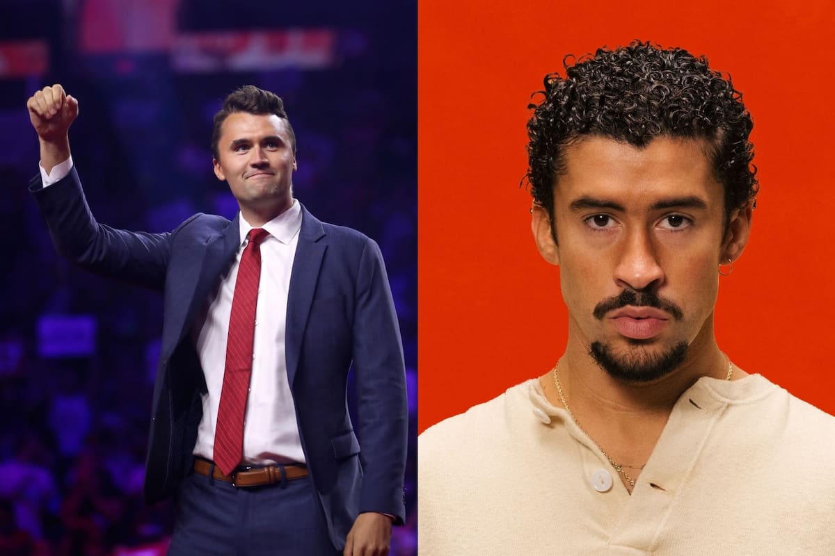 El grupo fundado por el activista conservador Charlie Kirk confirmó los canales de difusión de su propio show de medio tiempo (Facebook/Turning Point USA/Bad Bunny)