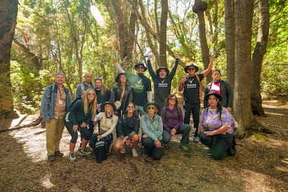 El grupo que participó del primer trekking en Bariloche.