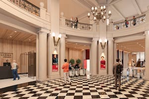 El hall central del nuevo edificio Maple Ucema conservará todas sus características patrimoniales