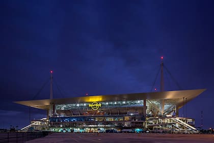 El Hard Rock Stadium de Miami Gardens, Florida, por fuera; el escenario albergará tres partidos de la Copa América 2024