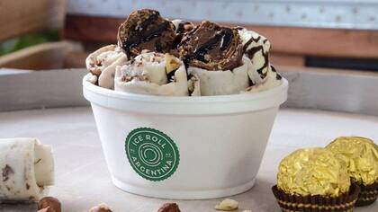 El helado el rollito de Ice Roll Argentina