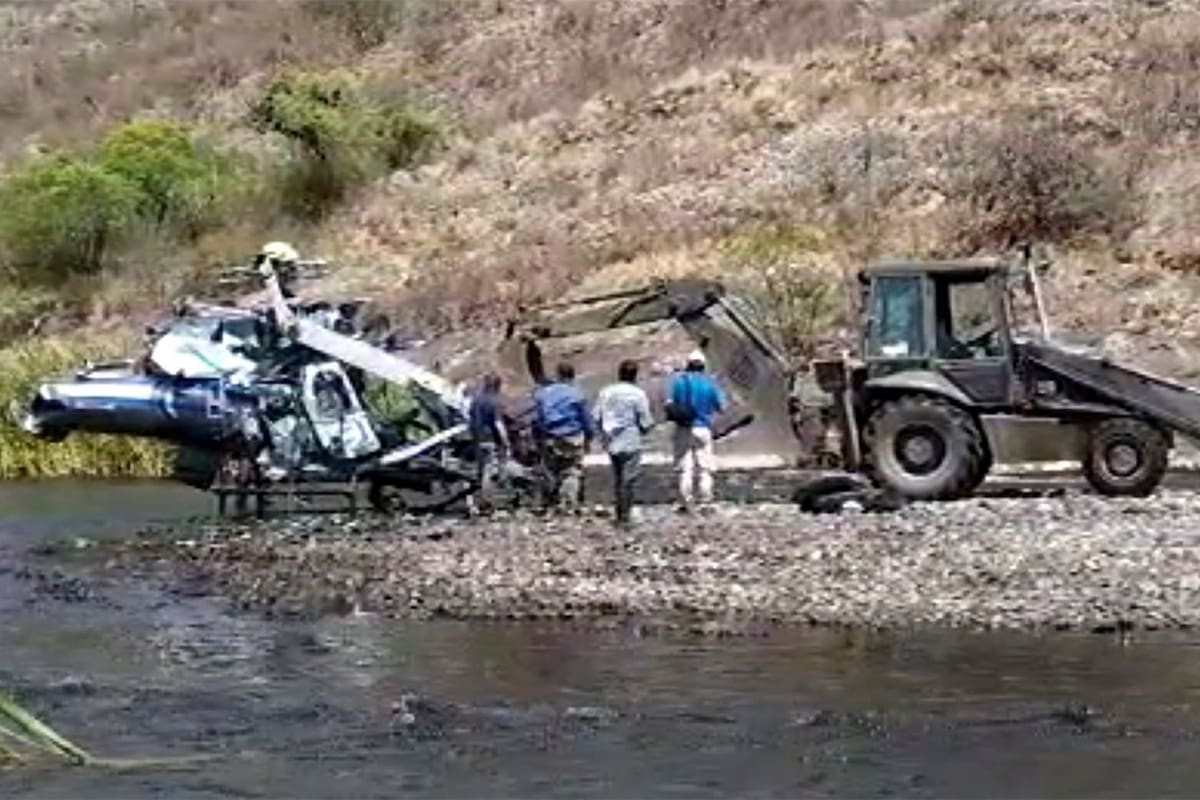 El helicóptero donde viajaba el empresario Jorge Brito.