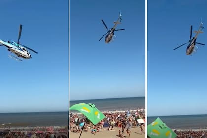 El helicóptero generó susto en la gente que estaba en la playa (Foto: Captura de video)
