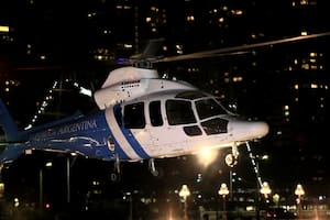El helicóptero presidencial se retira de la Casa Rosada