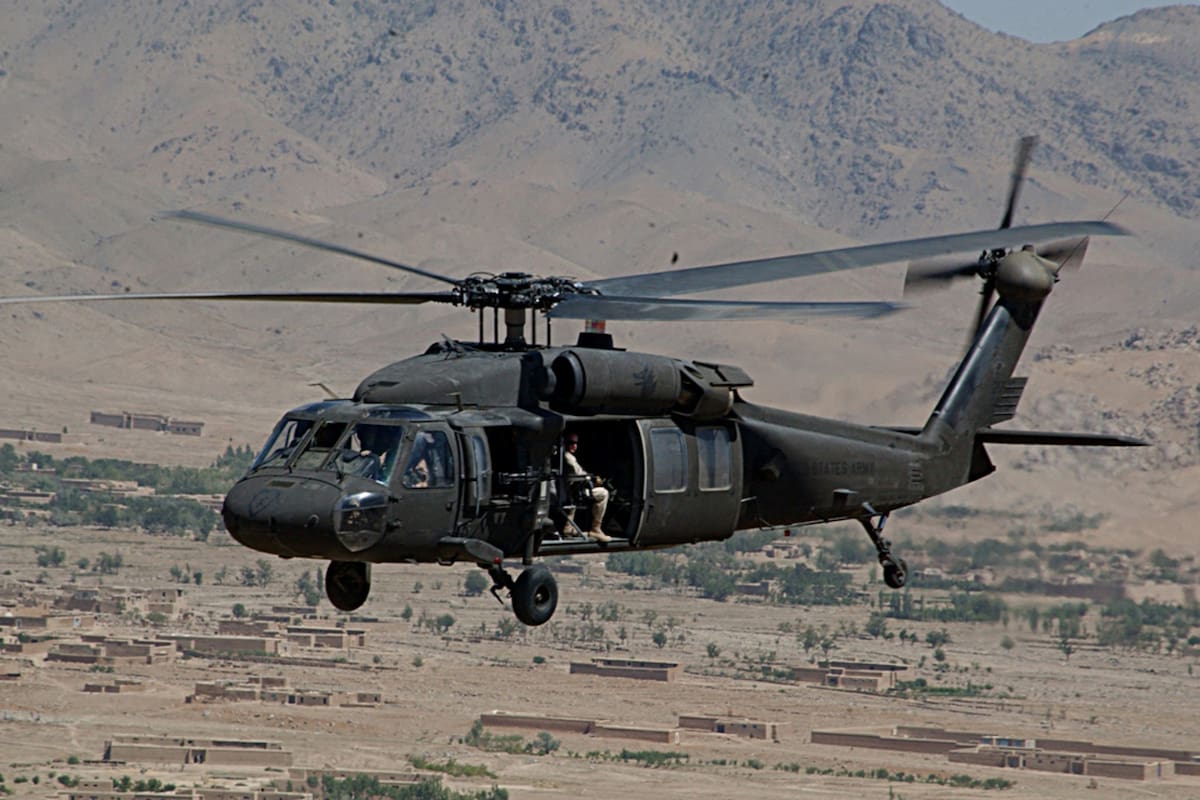 El helicóptero UH 60 Black Hawk, de uso militar en EE.UU.