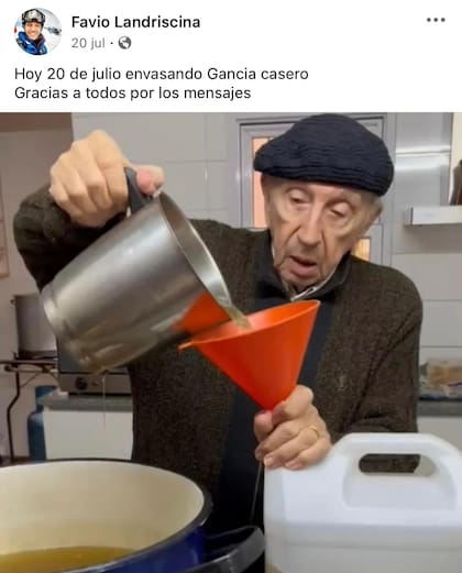 El hijo de Luis Landriscina compartió una foto de su padre para desmentir cualquier tipo de rumor (Foto: Facebook Favio Landriscina)