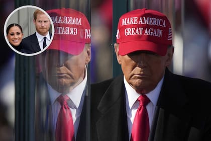 El hijo del líder republicano aseguró que Donald Trump no está interesado en el estatus migratorio del príncipe Harry, aunque también aprovechó la oportunidad para criticarlo (montaje sobre foto de AP/Matt Rourke).