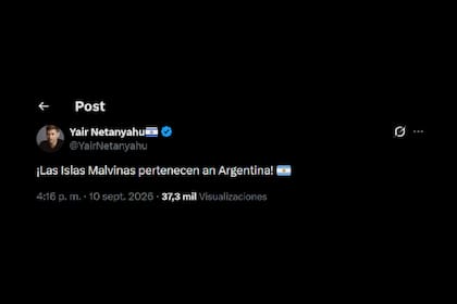 El hijo mayor de Benjamin Netanyahu dijo que las Islas Malvinas "pertenecen a Argentina"