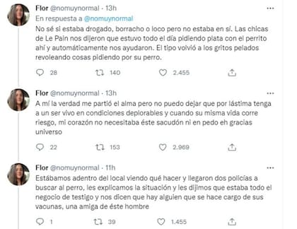El hilo de Twitter que publicó Florencia y causó indignación en algunos usuarios