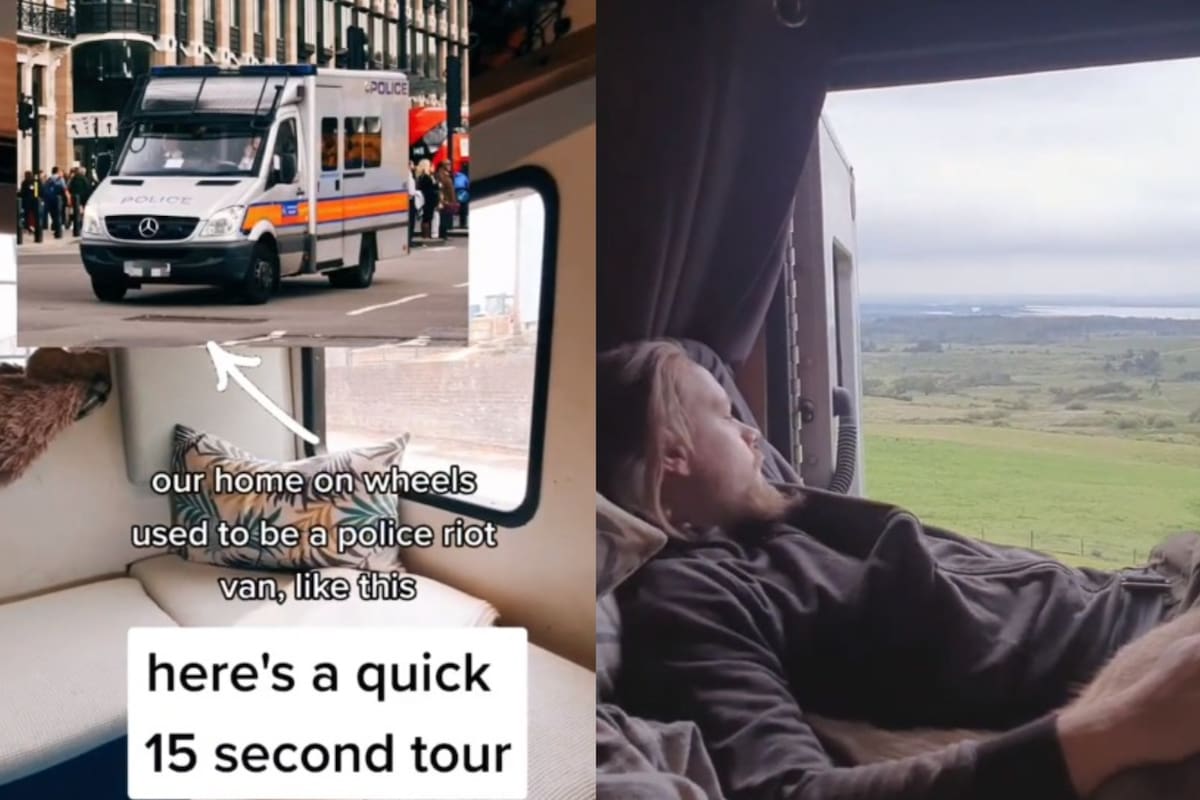 El hombre adquirió un automóvil en una subasta por el valor de $10 mil dólares y lo convirtió en su casa (Foto: TikTok: @livinginkevlar)