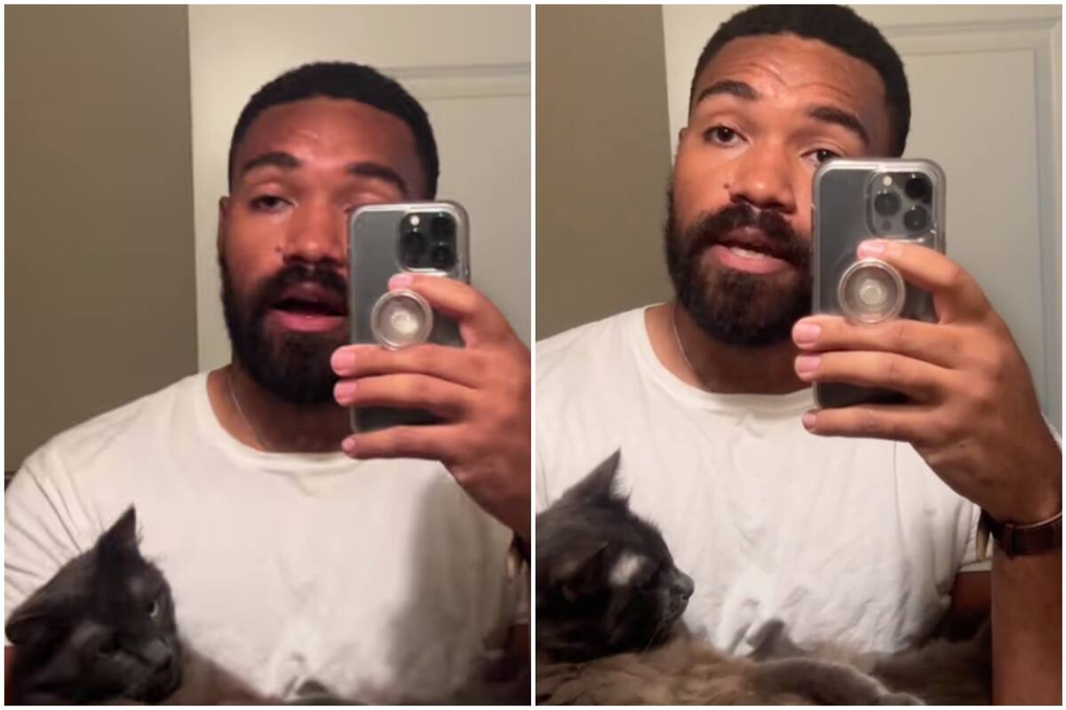 El hombre considera a su gato parte de su equipo, por lo que no lo pensó dos veces cuando tuvo que tomar una difícil decisión