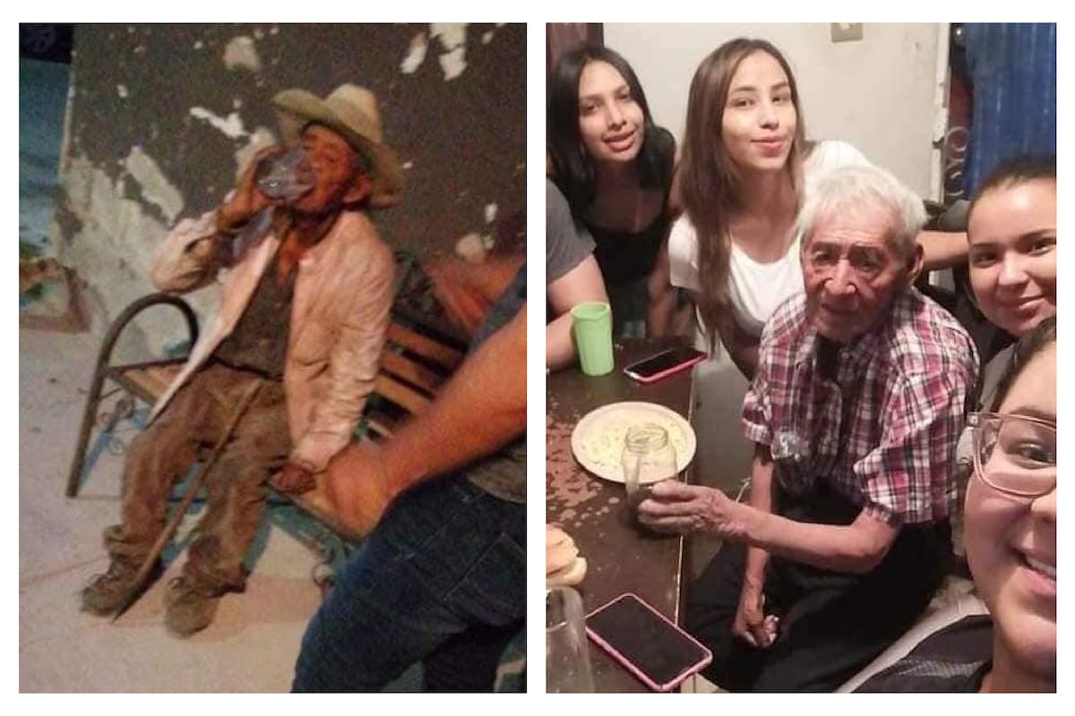 El hombre de 108 años fue rescatado por una vecina, quien le brindó comida y un nuevo hogar