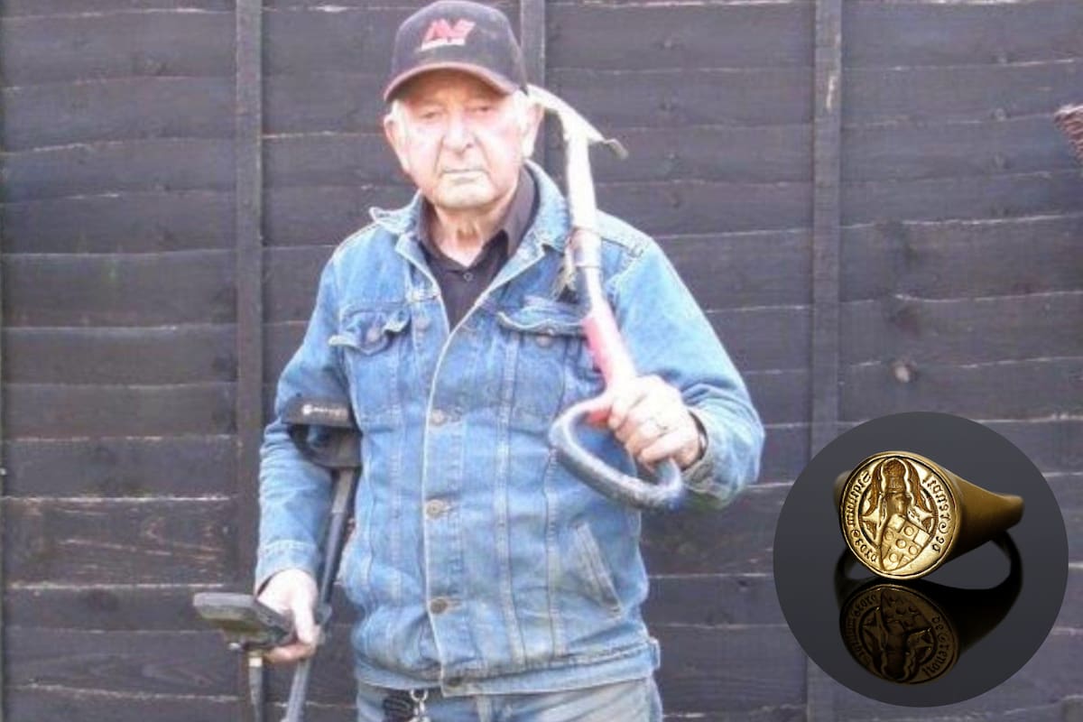 El hombre de 85 años halló el anillo en una finca y ahora compartirá las ganancias con su actual dueño