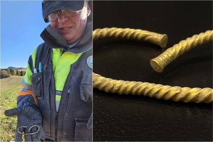 El hombre encontró un brazalete de la Edad de Bronce