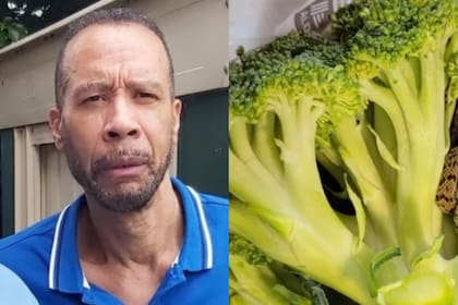 El hombre fue a buscar el brócoli y encontró una serpiente al momento de retirarle el tallo