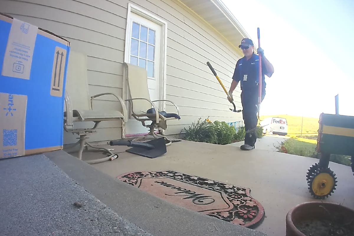 El hombre no dudó en hacerse cargo del animal que encontró mientras hacía su trabajo como repartidor