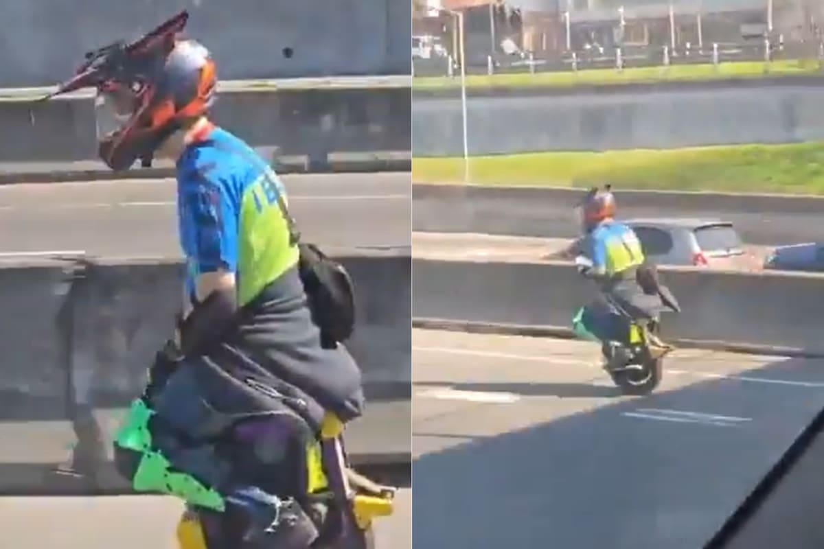 El hombre que fue capturado por otro de los conductores.