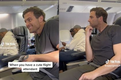 El hombre se esforzó en llamar la atención de la azafata y obtuvo millones de reproducciones en su video