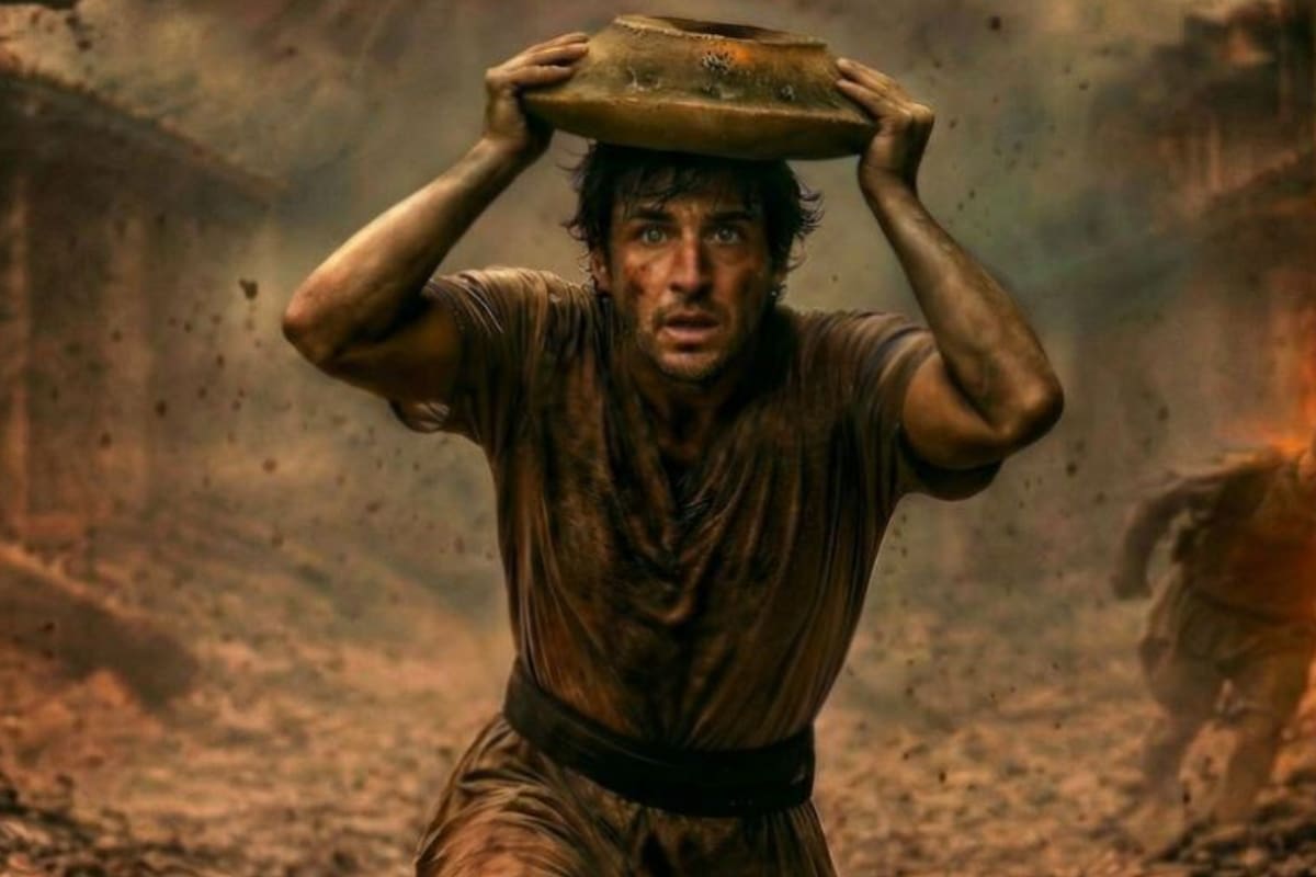 El hombre también llevaba consigo una lámpara de aceite, un pequeño anillo de hierro y 10 monedas de bronce