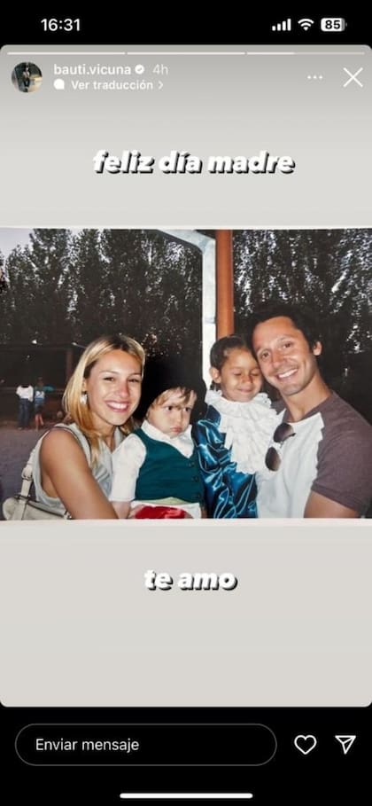 El homenaje de Bautista Vicuña a Pampita y su hermana Blanca