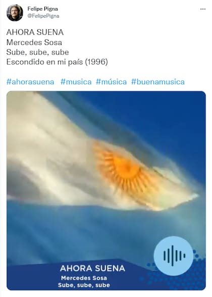 El homenaje de Felipe Pigna a Mercedes Sosa (Foto: Twitter @FelipePigna)