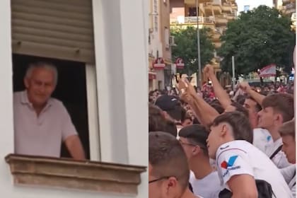 El homenaje de los hinchas de Sevilla a Antonio Puerta y la reacción de su papá (Foto: Captura de video)