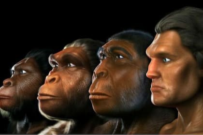 El homo sapiens sapiens (derecha) vivió en una zona del sur de África que era un humedal y hoy es un desierto