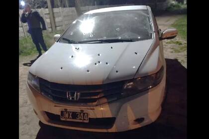 El Honda City blanco en el que viajaba el sicario narco paraguayo Luis Osorio Parodi