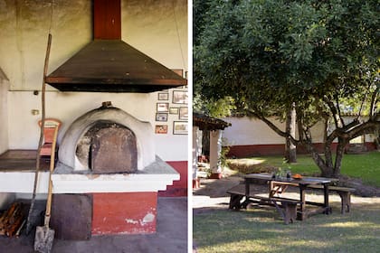 El horno de barro, pilar de la cocina norteña, se prende para cocinar carnes o empanadas. La mesa de campo rústica al sol de invierno.