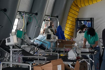 El hospital de campaña, en el Central Park