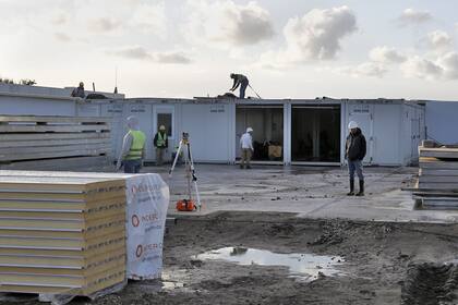 El hospital modular de Mar del Plata, uno de los que se construyeron para la pandemia y requieren presupuesto