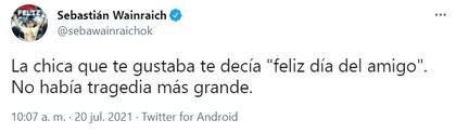 El humorista Sebastián Wainraich bromeó con un momento "traumático" en los Días del Amigo.